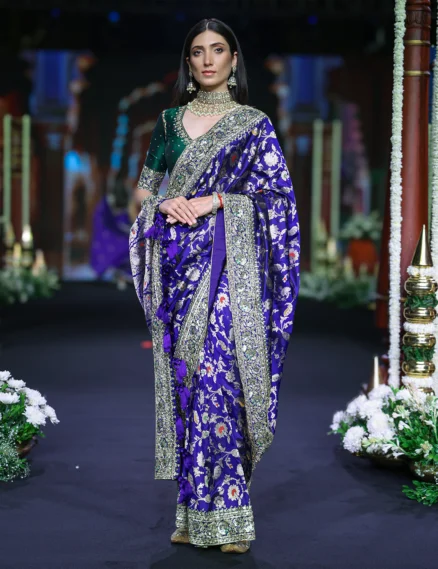 Royal Blue Katan Banaras Saree