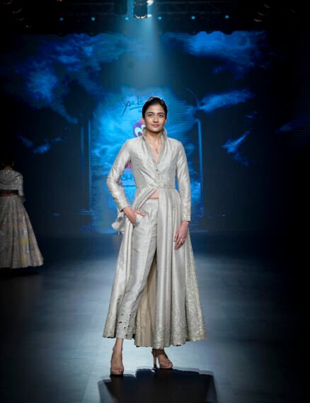 Floor-Length Embroidered Jacket | Trousers