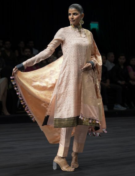 Blush Pink Tussar Silk Kurta