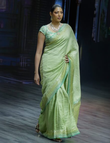 Green Banarasi Georgette Saree