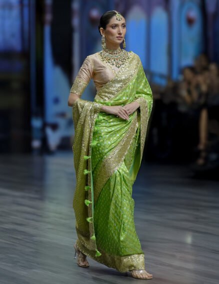 Radiant Green Kadhwa Banaras Katan Saree