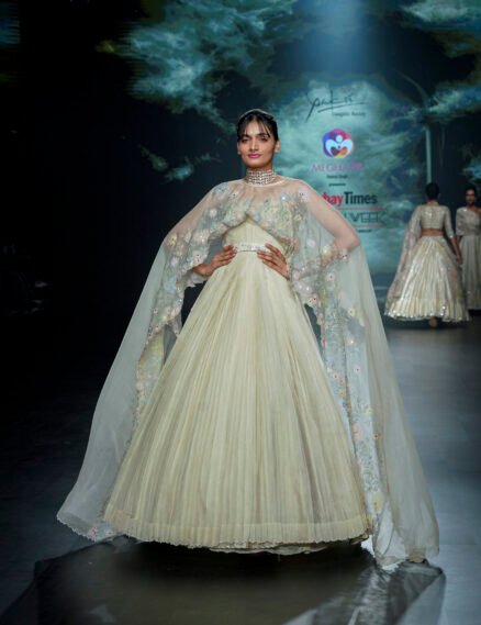 Ivory Pleated Gown