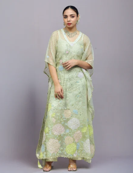 Light pista Green Kurta Set