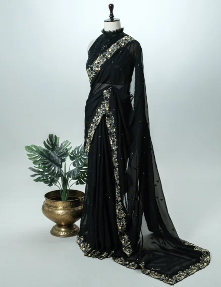 Black Organza Saree