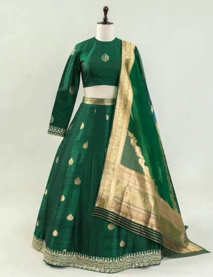 Tussar Handloom Lehenga with zardozi border