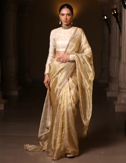 Gold Tissue Kota Saree